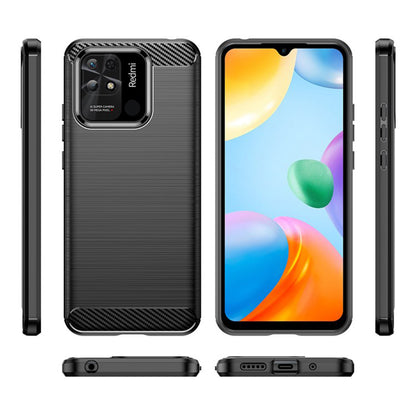 Калъф за Xiaomi Redmi 10C, Techsuit, Карбон, Черен