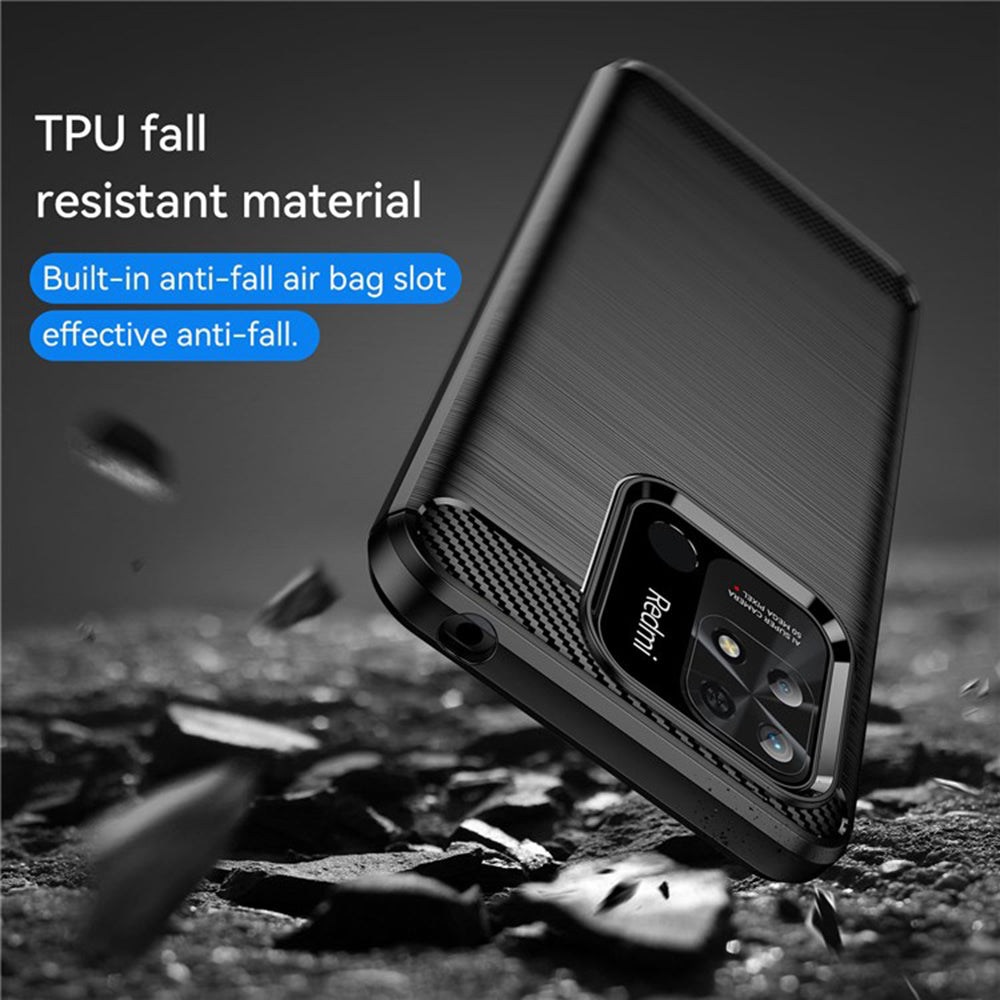 Калъф за Xiaomi Redmi 10C, Techsuit, Карбон, Черен