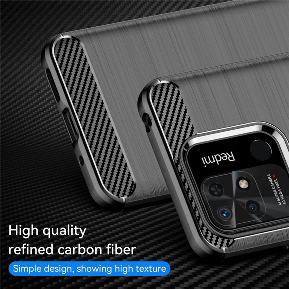Калъф за Xiaomi Redmi 10C, Techsuit, Карбон, Черен