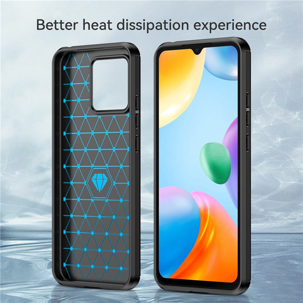 Калъф за Xiaomi Redmi 10C, Techsuit, Карбон, Черен