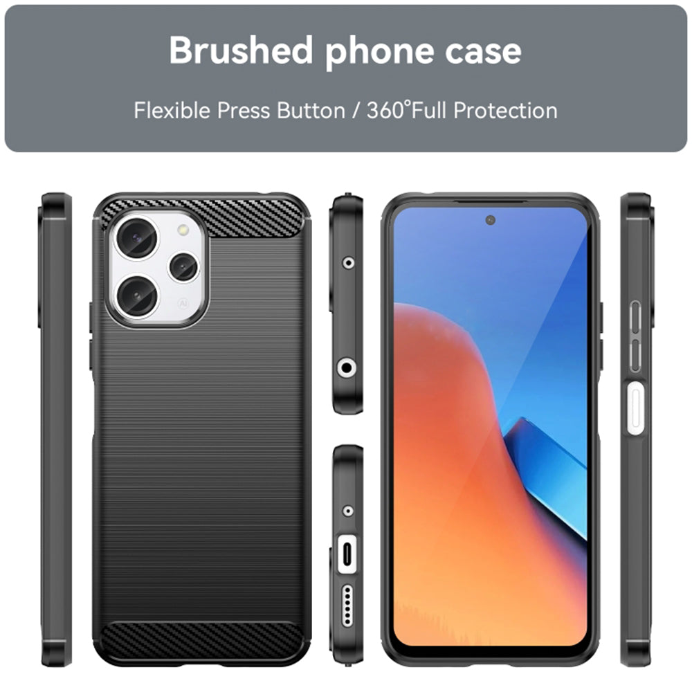 Калъф за Xiaomi Redmi 12 5G / 12, Techsuit, Карбон, Черен