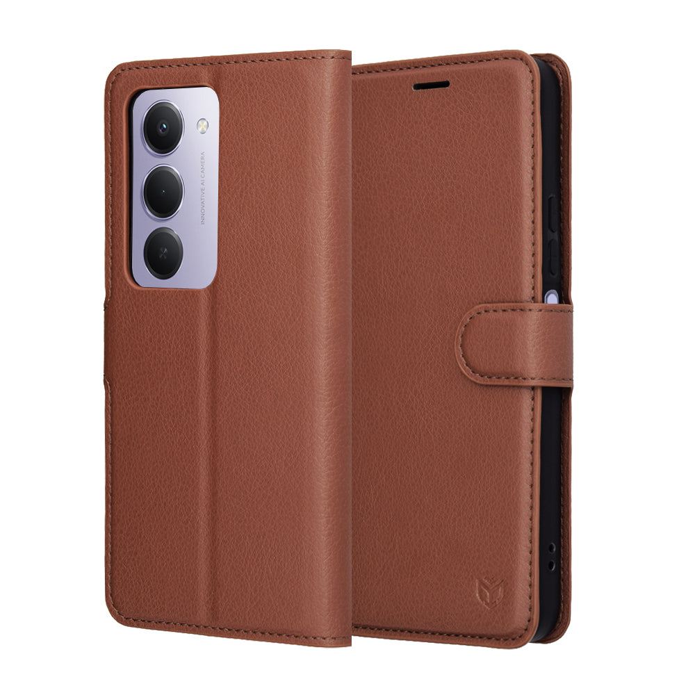 Калъф за Xiaomi Redmi 15 5G / 15 4G, Techsuit, Leather Folio, Кафяв