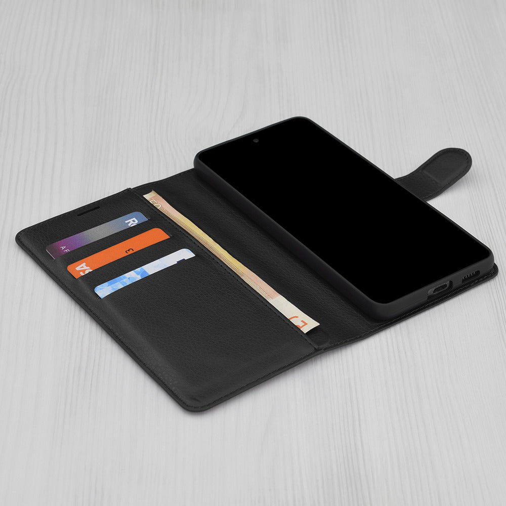 Калъф за Xiaomi Redmi 15 5G / 15 4G, Techsuit, Leather Folio, Черен