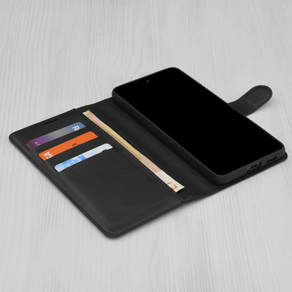 Калъф за Xiaomi Redmi 15 5G / 15 4G, Techsuit, Leather Folio, Черен