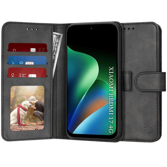 Калъф за Xiaomi Redmi 17 5G / 17 4G, Techsuit, Diary Book, Черен