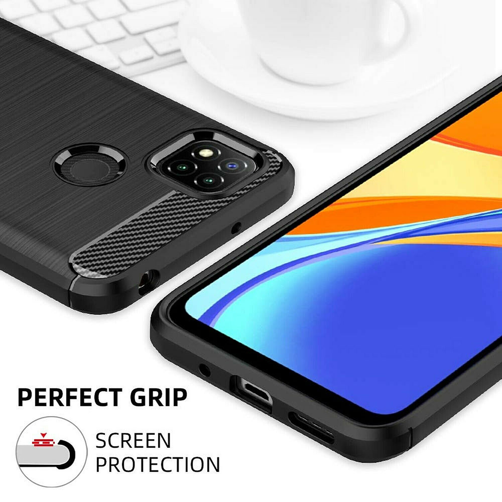 Калъф за Xiaomi Redmi 9C NFC / 9C, Techsuit, Карбон, Черен