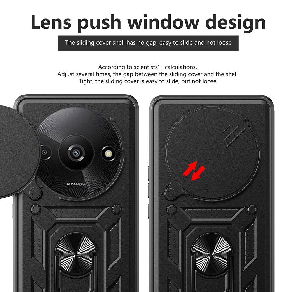 Калъф за Xiaomi Redmi A3x / A3, Techsuit, CamShield, Черен