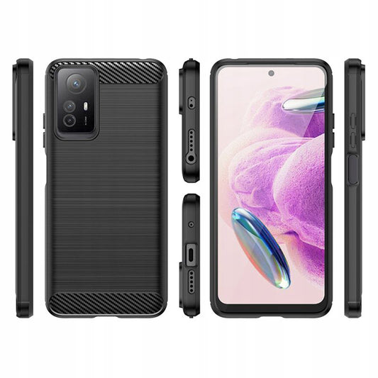 Калъф за Xiaomi Redmi Note 12S, Techsuit, Карбон, Черен