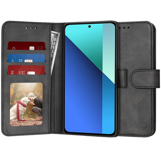 Калъф за Xiaomi Redmi Note 13 4G, Techsuit, Diary Book, Черен