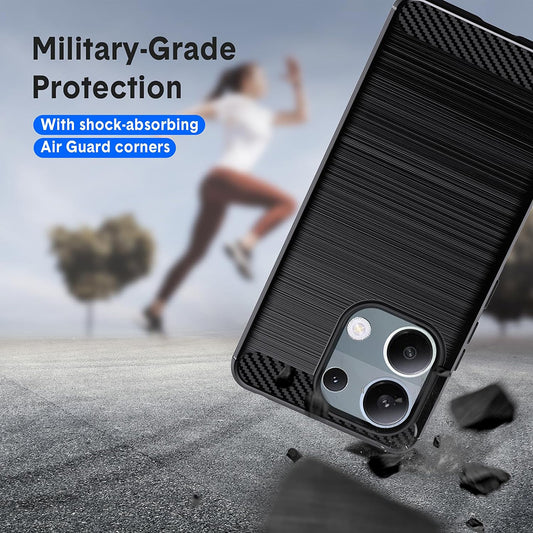 Калъф за Xiaomi Redmi Note 13 Pro 4G / Poco M6 Pro 4G, Techsuit, Карбон, Черен