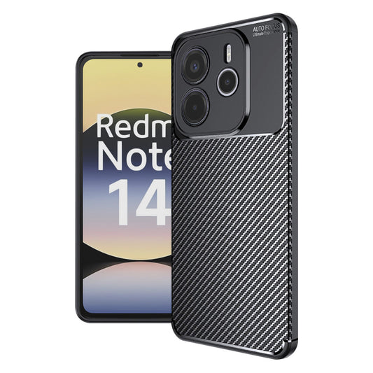 Калъф за Xiaomi Redmi Note 14 4G (Регионален), Techsuit, CarbonFiber, Черен