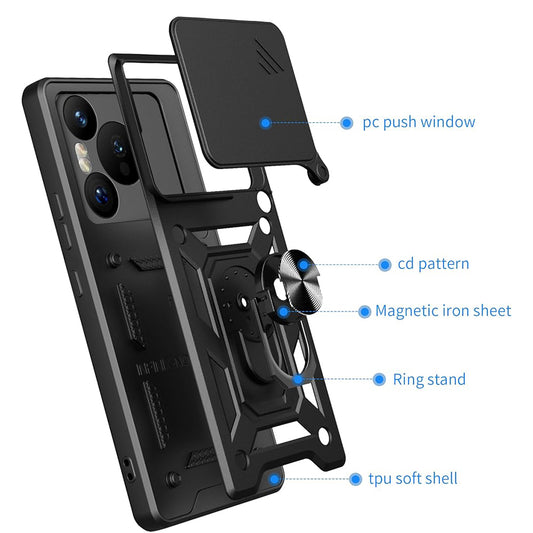 Калъф за Xiaomi Redmi Note 14 5G, Techsuit, CamShield, Син