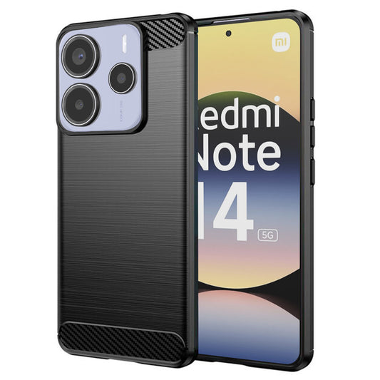 Калъф за Xiaomi Redmi Note 14 5G, Techsuit, Карбон, Черен
