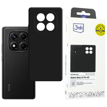 Калъф за Xiaomi Redmi Note 14 Pro 4G, 3MK, Матиран Черен