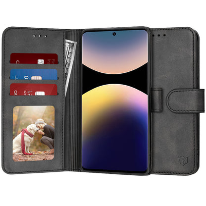 Калъф за Xiaomi Redmi Note 14 Pro 4G, Techsuit, Diary Book, Черен