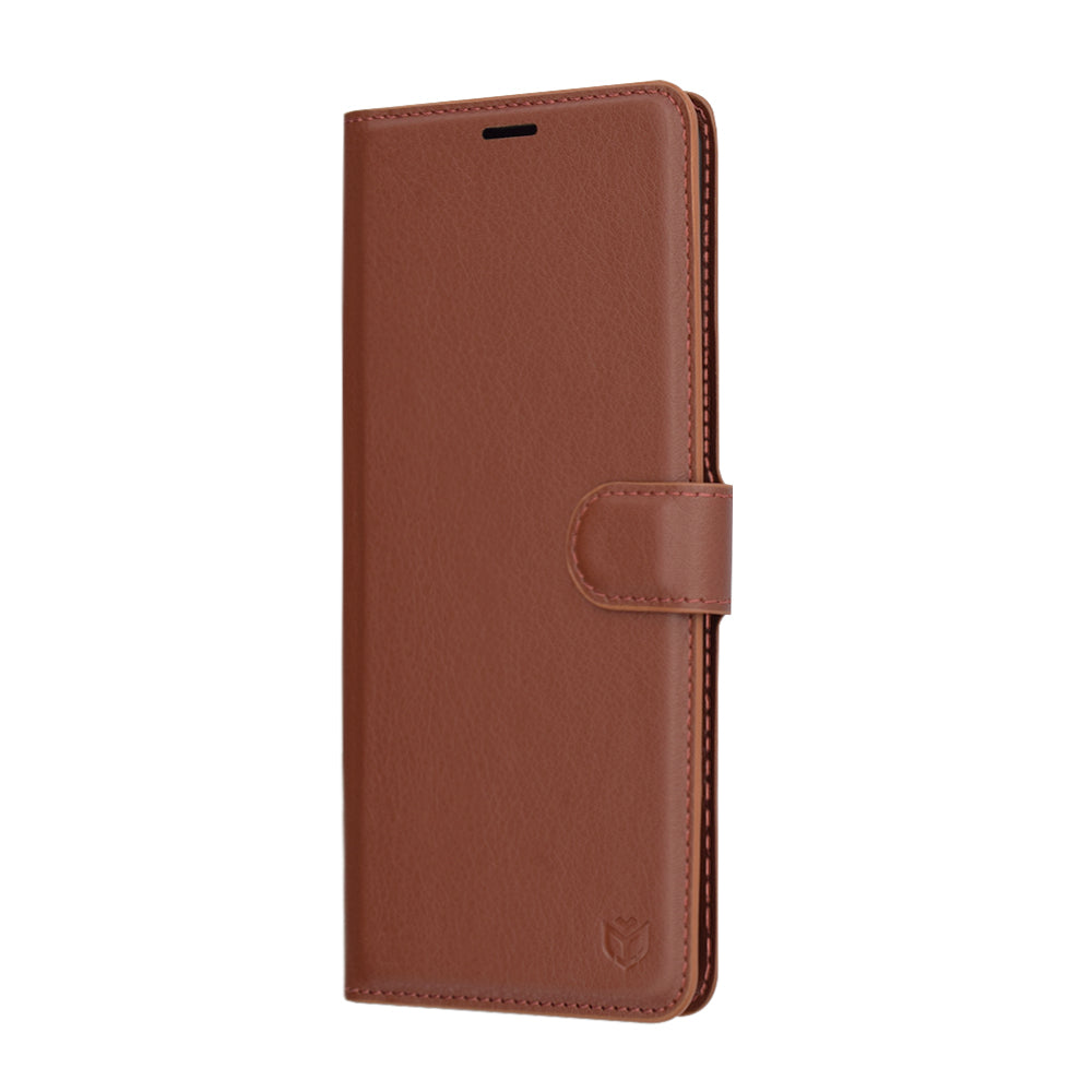 Калъф за Xiaomi Redmi Note 14 Pro 4G, Techsuit, кожен фолио, кафяв