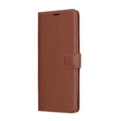 Калъф за Xiaomi Redmi Note 14 Pro 4G, Techsuit, кожен фолио, кафяв