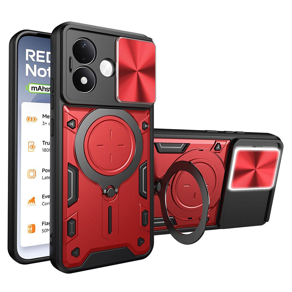 Калъф за Xiaomi Redmi Note 17 4G / Note 17 5G, Techsuit, CamGuard Pro, червен