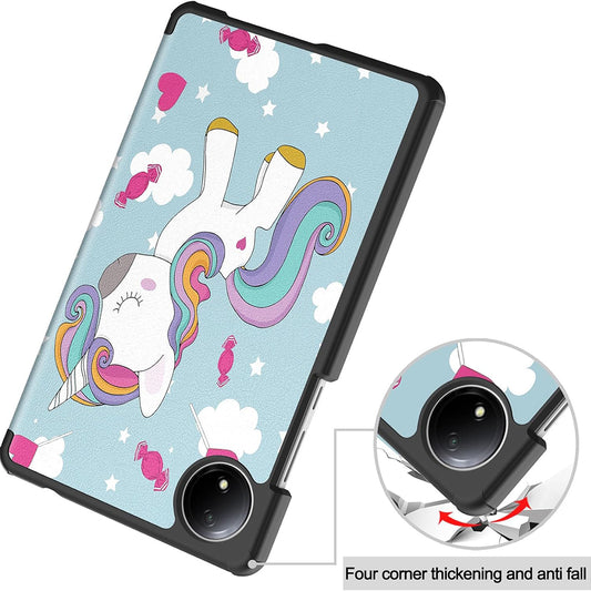 Калъф за Xiaomi Redmi Pad SE 8.7, Techsuit, FoldPro Unicorn, Многоцветен