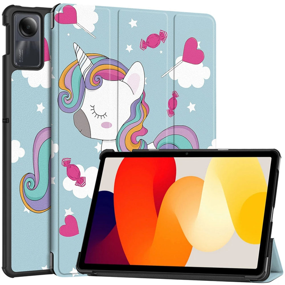 Калъф за Xiaomi Redmi Pad SE, Techsuit, FoldPro Unicorn, Многоцветен