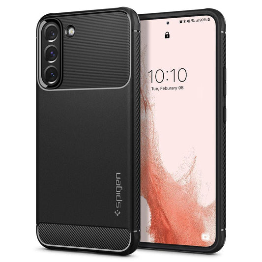 Калъф за Samsung Galaxy S22 5G S901, Spigen, Rugged Armor, черен ACS03986