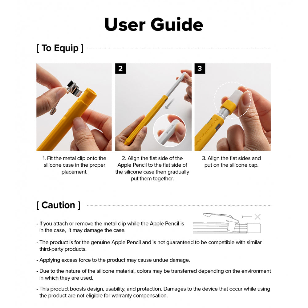 Калъф Ringke Drafting за Apple Pencil Pro / Pencil (Поколение 2), Бял