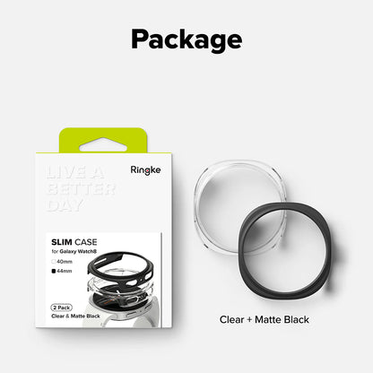 Калъф Ringke Slim за Samsung Galaxy Watch8 44mm, комплект 2 броя, матово черен