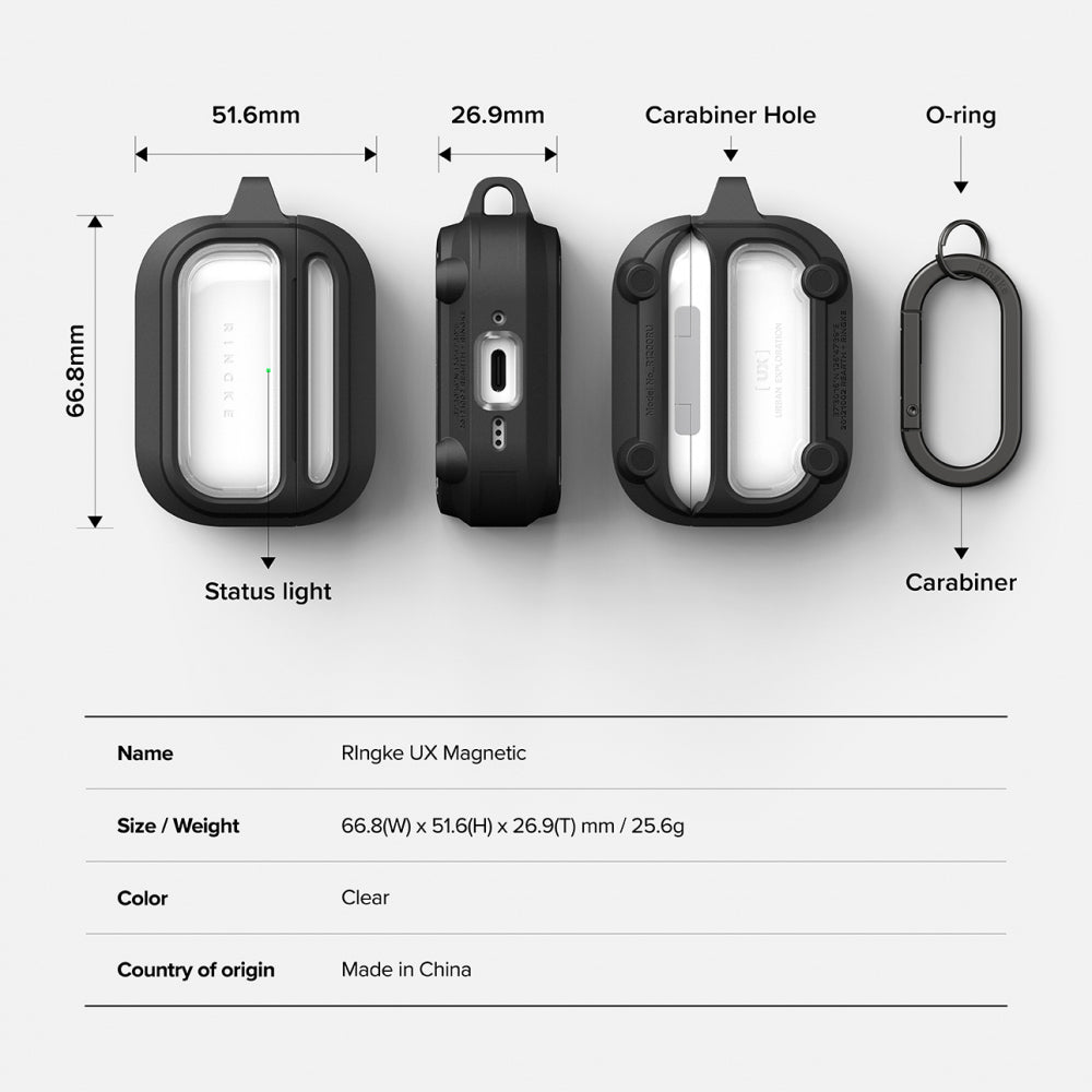 Калъф Ringke UX за Apple AirPods Pro 3, Прозрачен