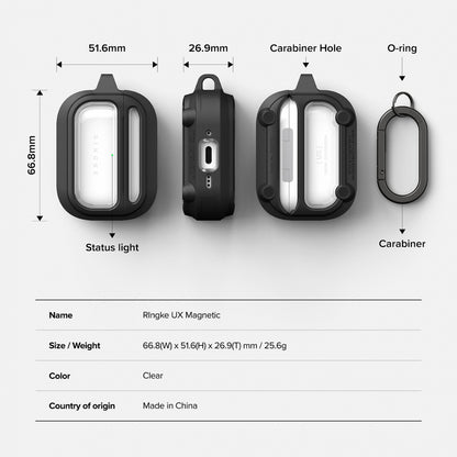 Калъф Ringke UX за Apple AirPods Pro 3, Прозрачен