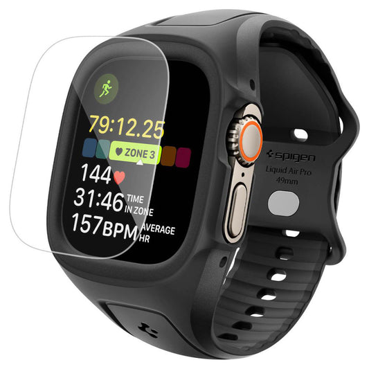 Калъф Spigen Liquid Air Pro с протектор за екран за Apple Watch Ultra Series, матов черен ACS11416