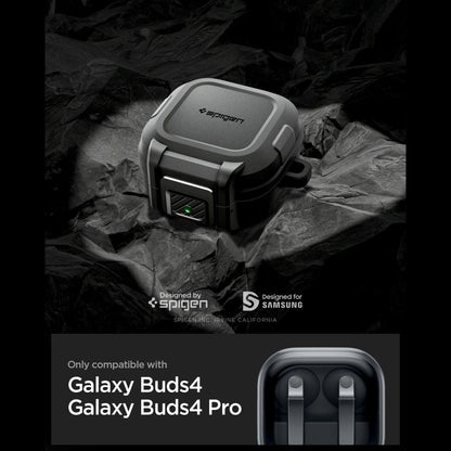 Калъф Spigen Lock Fit за Samsung Galaxy Buds4 / Buds4 Pro, Мат Черен ACS11202