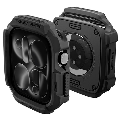 Калъф Spigen Rugged Armor за Apple Watch Series 12 46mm, Матиран Черен ACS11886