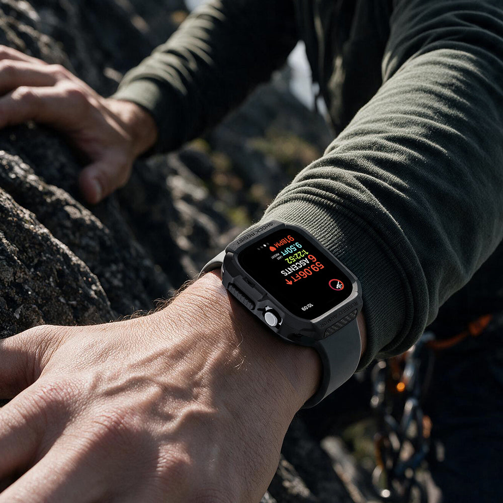 Калъф Spigen Rugged Armor за Apple Watch Series 12 46mm, Матиран Черен ACS11886