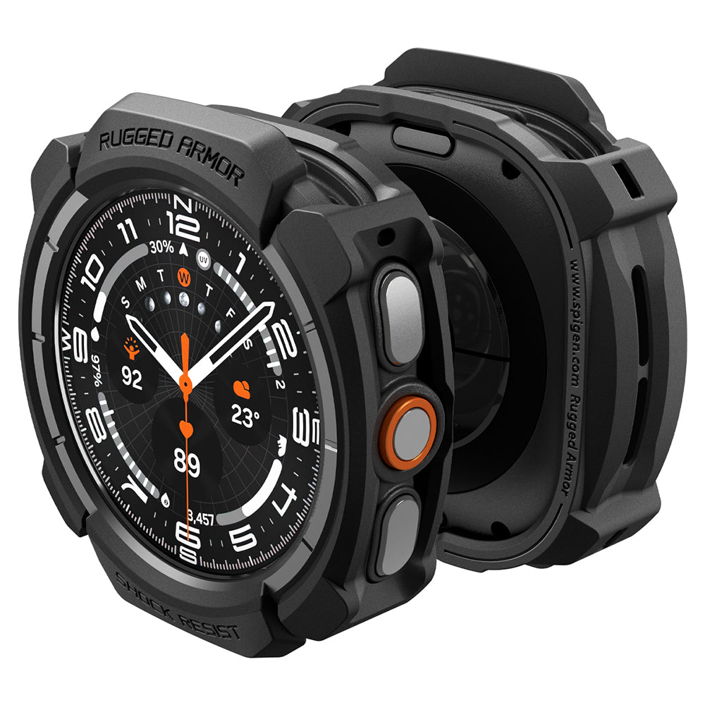 Калъф Spigen Rugged Armor за Samsung Galaxy Watch Ultra2, Матиран Черен ACS11611
