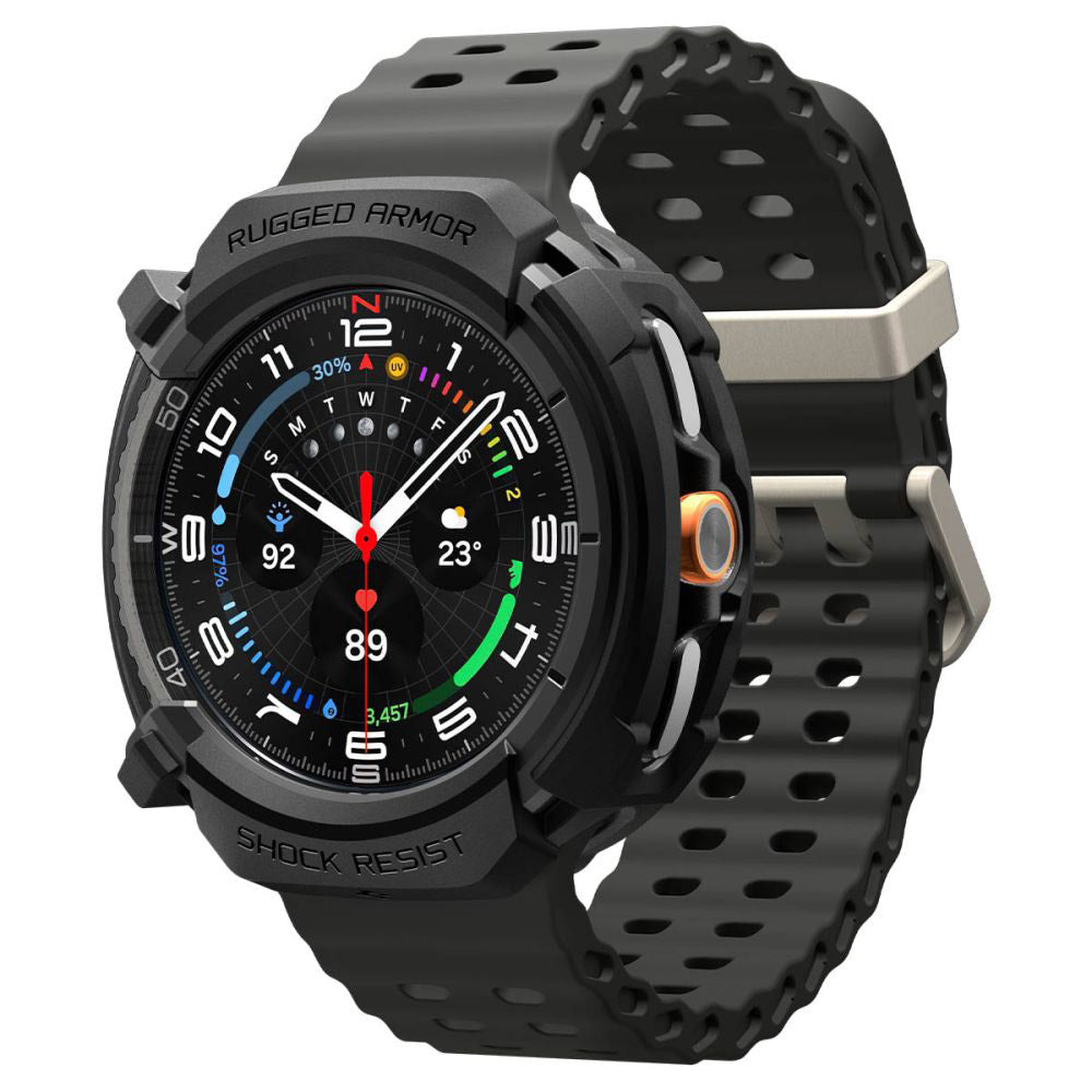 Калъф Spigen Rugged Armor за Samsung Galaxy Watch8 Classic, Матово Черен ACS10012