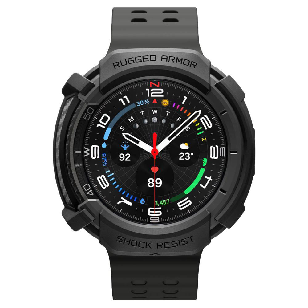 Калъф Spigen Rugged Armor за Samsung Galaxy Watch8 Classic, Матово Черен ACS10012