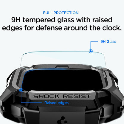 Калъф Spigen Rugged Armor Pro със защитно фолио за Apple Watch Ultra Series, черен ACS12053
