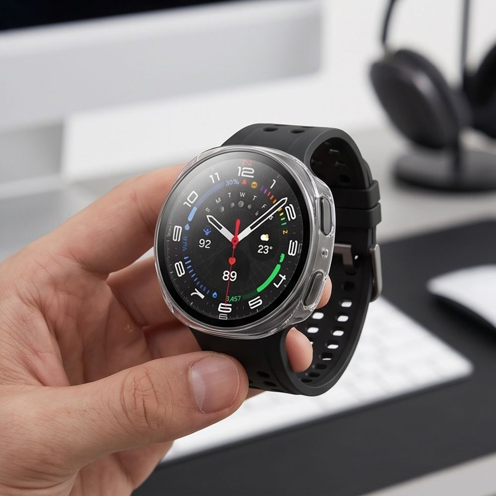 Калъф Tech-Protect Defense за Samsung Galaxy Watch 9 / Watch8 44mm, комплект от 2 броя, черен / прозрачен