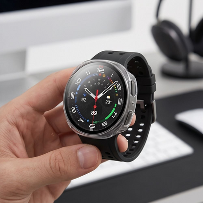 Калъф Tech-Protect Defense за Samsung Galaxy Watch 9 / Watch8 44mm, комплект от 2 броя, черен / прозрачен