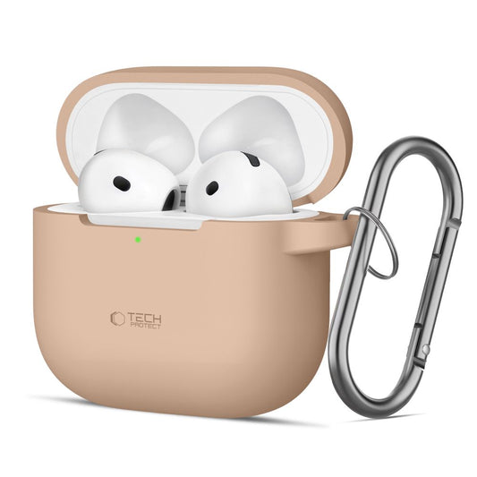 Калъф Tech-Protect Silicone Hook за Apple AirPods 4, Бежов