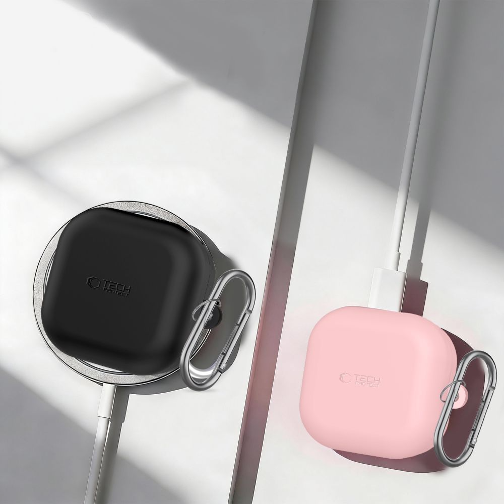 Калъф Tech-Protect Silicone Hook за Samsung Galaxy Buds4 / Buds4 Pro, Розов
