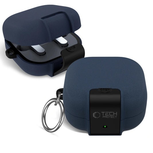 Калъф Tech-Protect Slim Hook за Samsung Galaxy Buds4 / Buds4 Pro, Тъмносин
