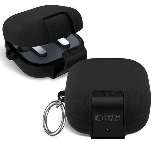 Калъф Tech-Protect Slim Hook за Samsung Galaxy Buds4 / Buds4 Pro, Черен