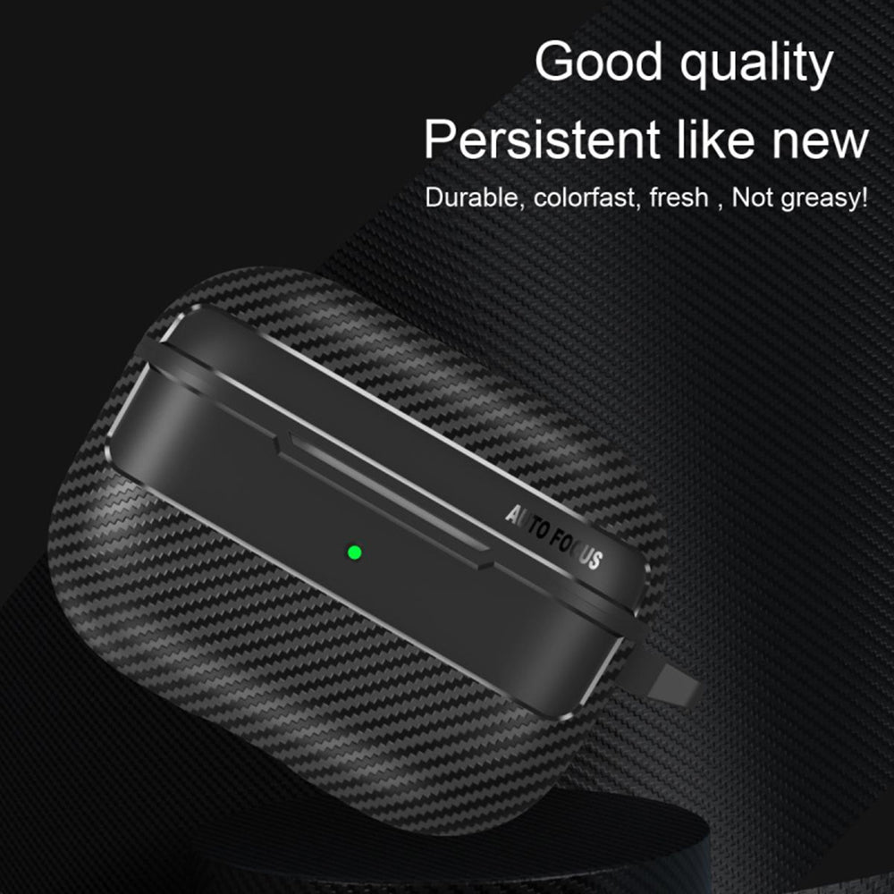 Калъф Techsuit CarbonFiber за Apple AirPods Pro 3, Черен