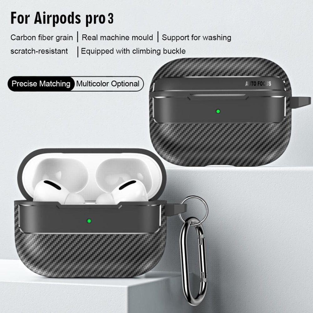 Калъф Techsuit CarbonFiber за Apple AirPods Pro 3, Черен