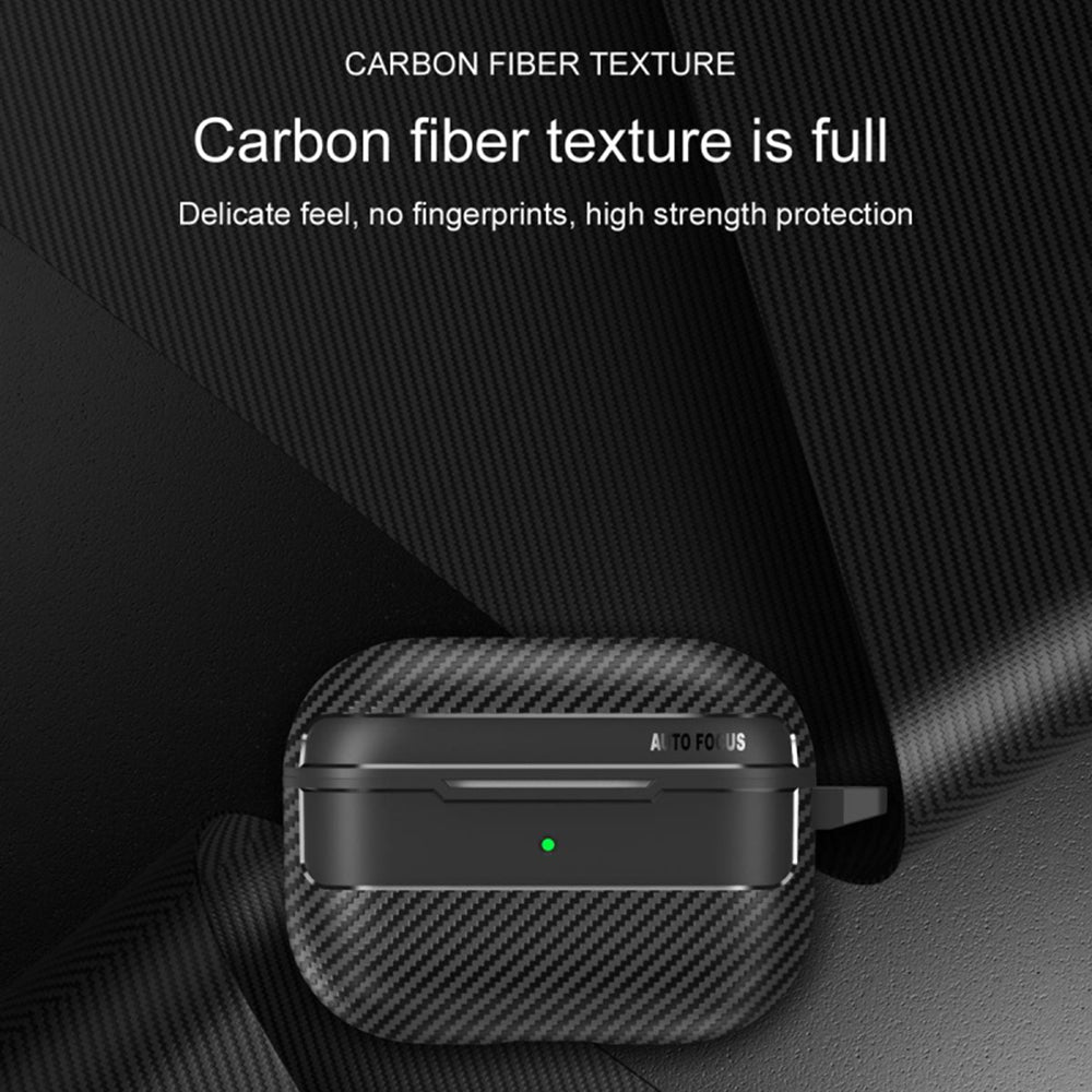 Калъф Techsuit CarbonFiber за Apple AirPods Pro 3, Черен