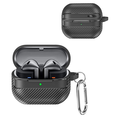 Калъф Techsuit CarbonFiber за Samsung Galaxy Buds3 FE / Buds3 Pro / Buds3, Черен