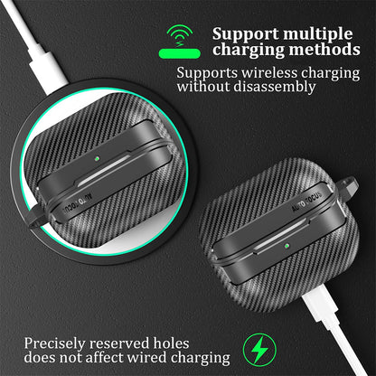 Калъф Techsuit CarbonFiber за Samsung Galaxy Buds3 FE / Buds3 Pro / Buds3, Черен