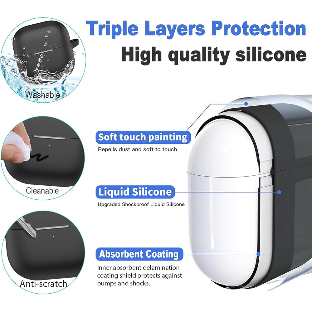Калъф Techsuit Silicone за Huawei FreeClip 2, Черен
