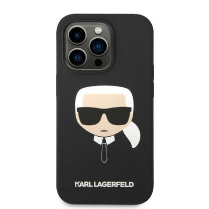 MagSafe Case for Apple iPhone 14 Pro, Karl Lagerfeld, Silicone Karl Head, Black